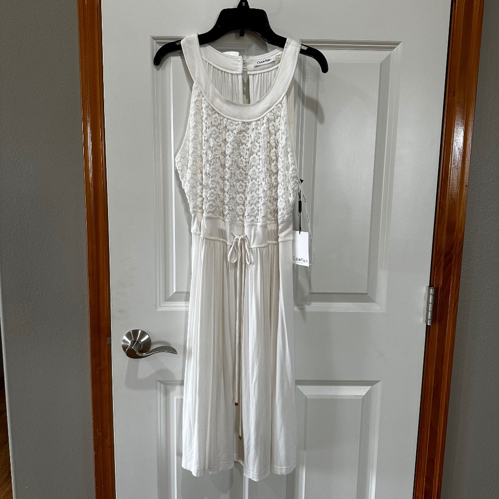 Calvin Klein white sundress NWT size 12